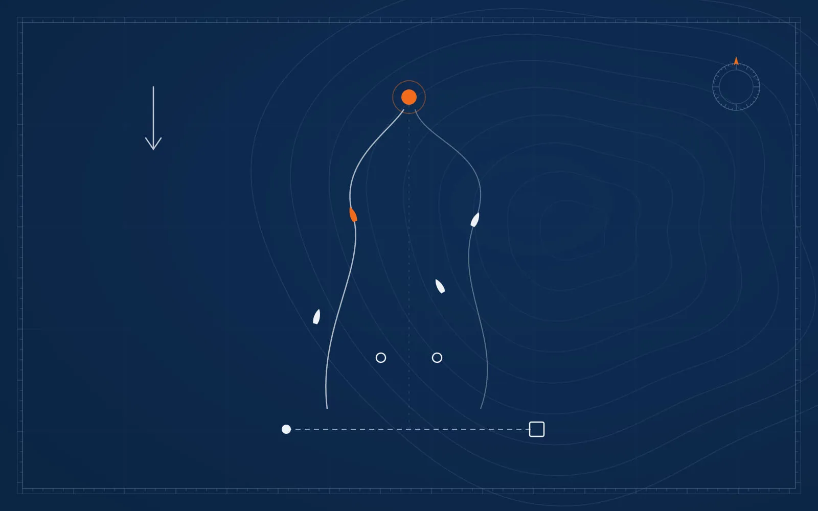 Ilustración de un recorrido de regata (sustitúyela por una foto)
